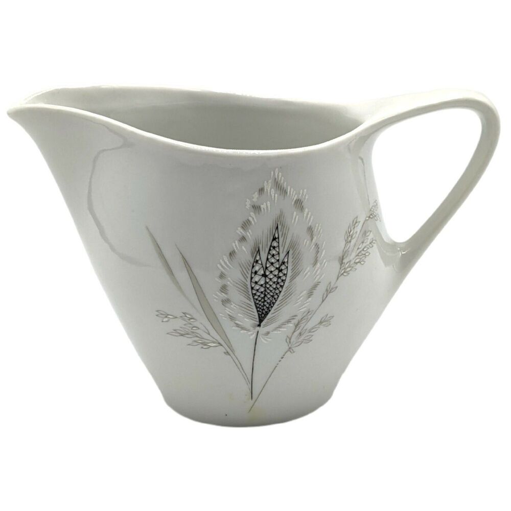Vintage Creamer Wheat Thistle Floral Design Marly Porcelana Argentina